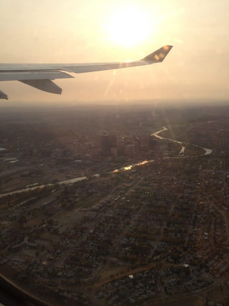 Calgary beim Ablug, Sonnenuntergang