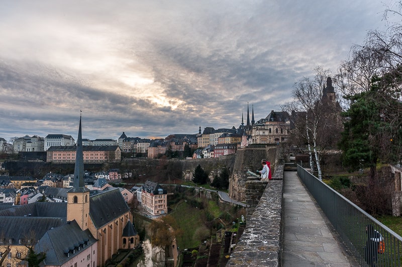 Blick vom Bockfelsen auf Ober- und Unterstadt, Luxembourg