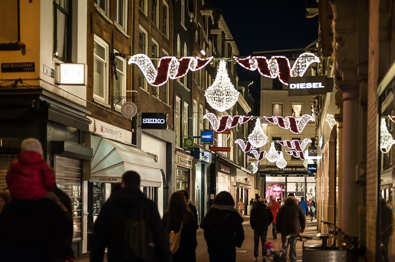 Weihnachtsbeleuchtung in Amsterdam