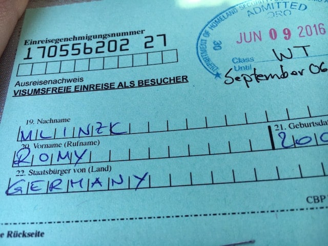 Meine Einreisegenehmigung in die USA