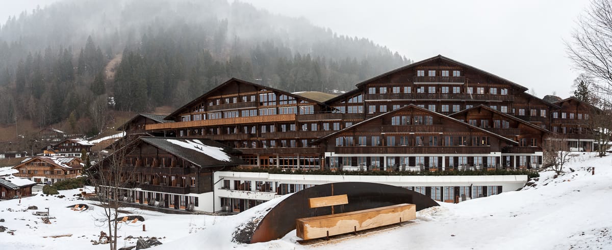 Panoramaansicht des Hotels, Südseite