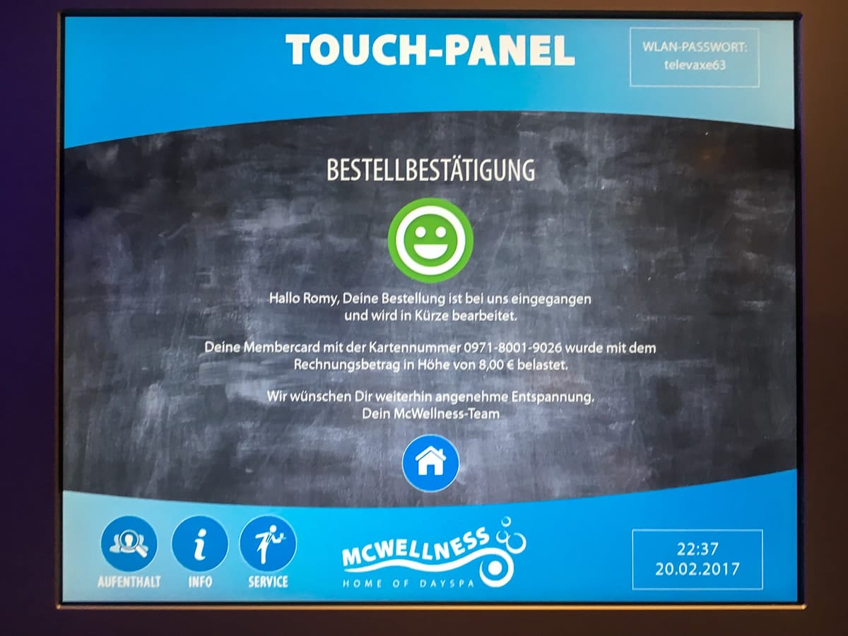 Bestellung ist aufgegeben bei McWellness