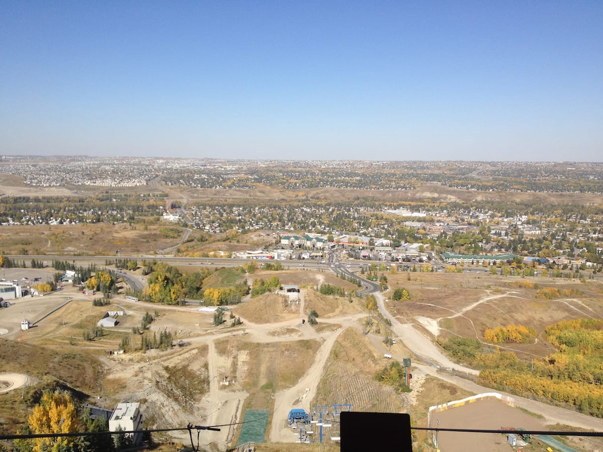 Ausblick von der Zipline auf Calgary
