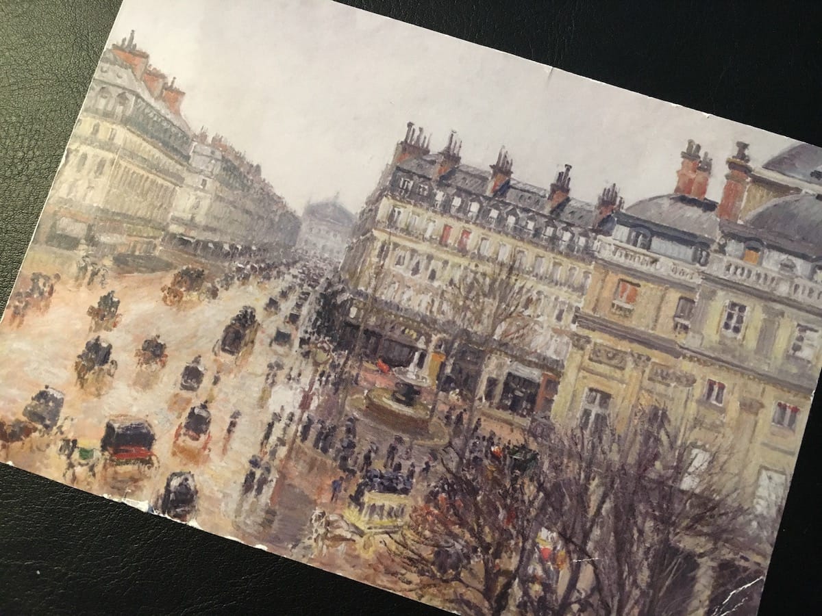 Postcard of the Week: Place du Théâtre Français, Paris : pluie, 1898