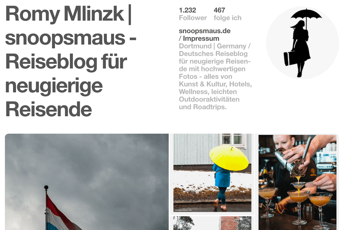 Mein Profil auf Pinterest