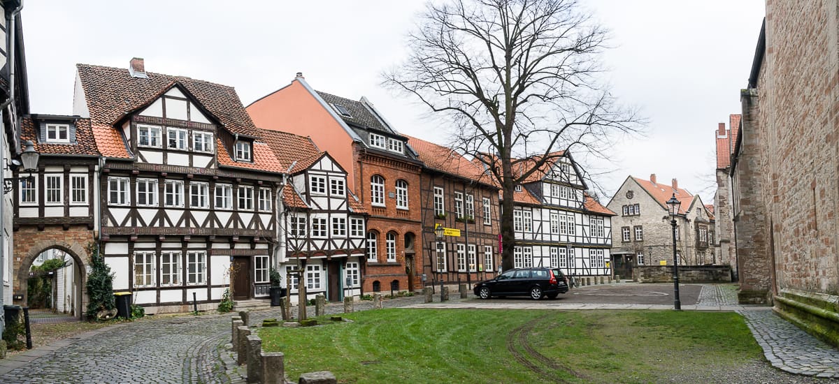 Fachwerk an der Magnikirche im Magniviertel