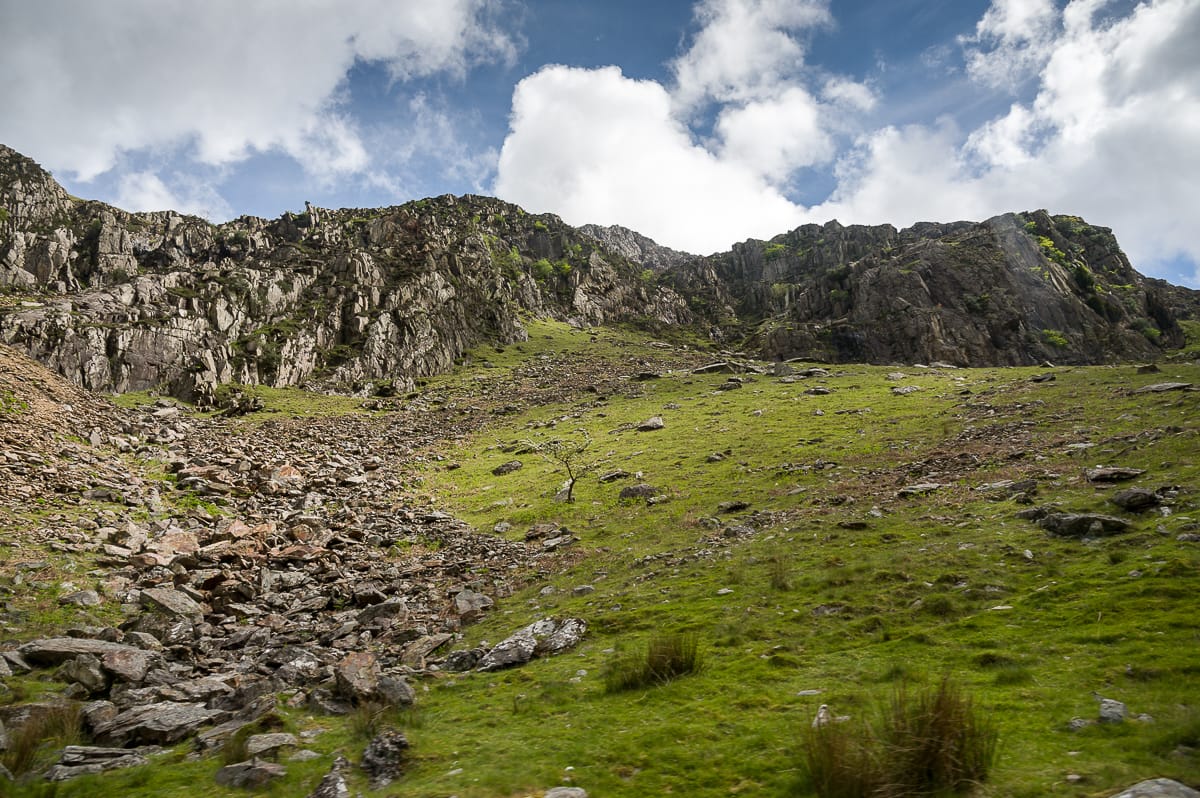 schroffes Gelände in Snowdonia