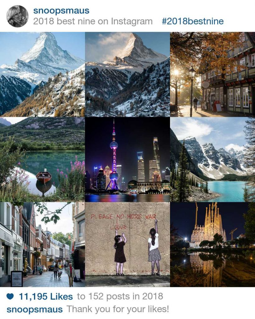 #2018BestNine - die neun besten Fotos 2018 auf meinem Instagramaccount