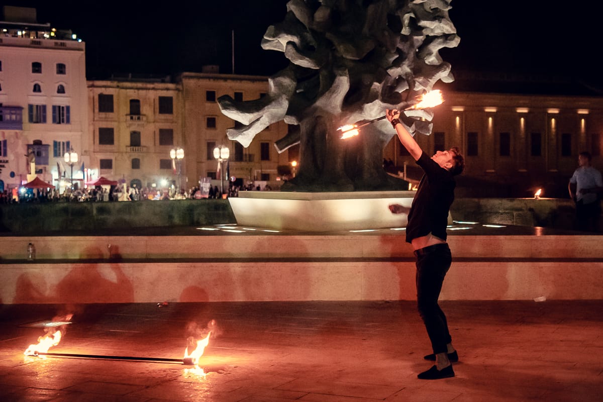 Flammenwerfer beim Notte Bianca