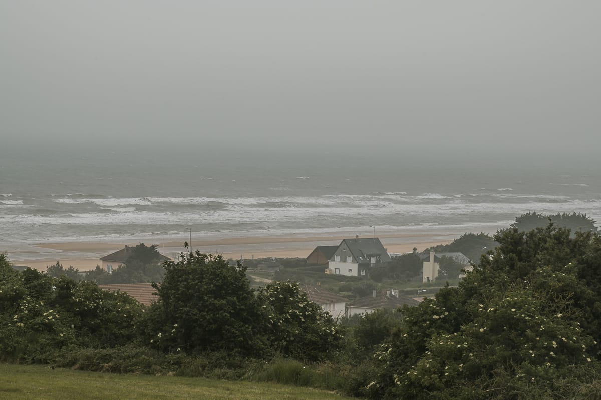 Ausblick über Saint-Laurent-sur-Mer - Teil des Omaha Beach während D-Day.