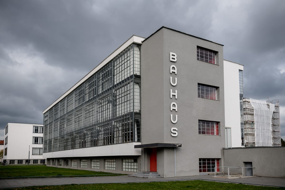 Bauhausgebäude in Dessau, Oktober 2018.