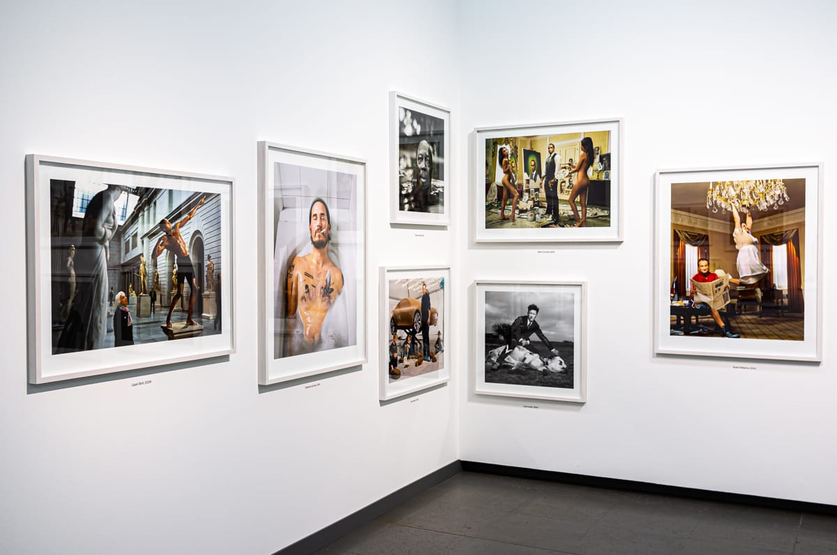 Fotos aus der Serie Portraits mit Usain Bold, Elon Musk, Lyle Lovett und anderen.